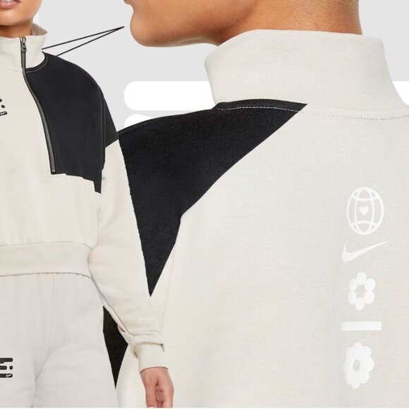 Nike x Eileen Tjan Cropped 1/2 Zip-Up Colorblock Sportswear Sweatshirt, M - Picture 16 of 16